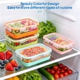 thumbnail image 5 of Sindcom 5 Pack 28oz Glass Food Storage Containers with Silicone Sleeves, Meal Prep Lunch Boxes Airtight BPA-Free Plastic Lids, Includes 304 Stainless Steel Spoon & Fork Set, 5 of 7
