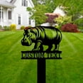 thumbnail image 2 of Handmadetneonsign Hippopotamus Metal With Stake, Hippopotamus Stake Metal Name Sign Stake, Garden Metal Stake Decor 58849, 2 of 5