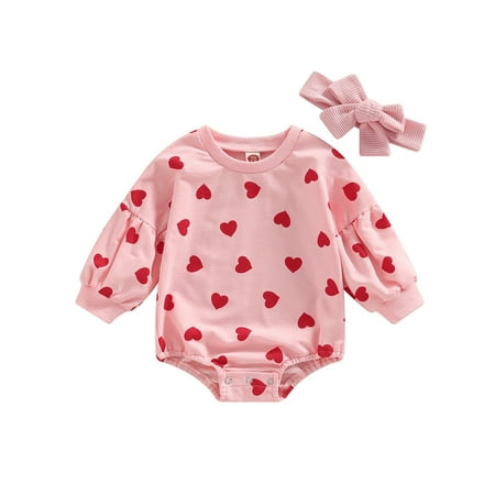 

Infant Baby Girls Bubble Romper Jumpsuit Oversized Crewneck Puff Long Sleeve Sweatshirt Baby Fall Winter Clothes