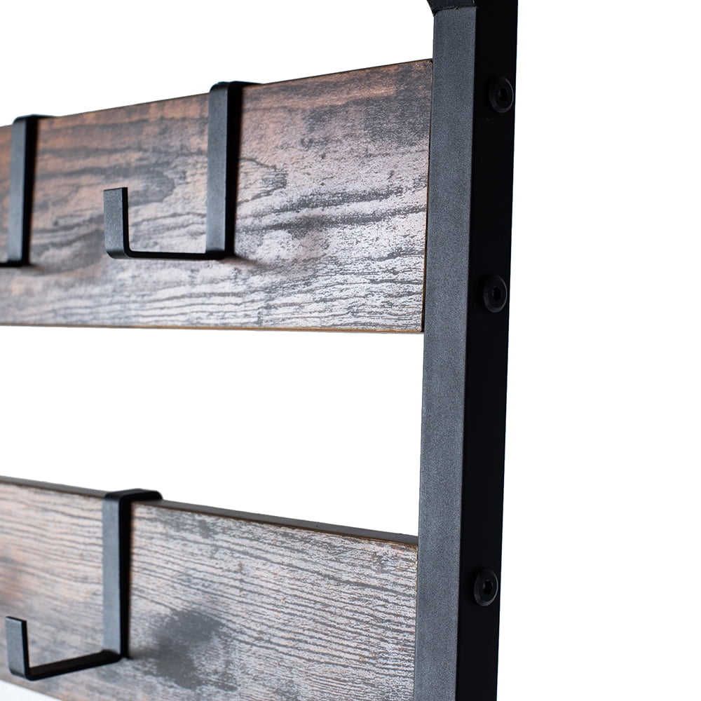 Lowestbest Coat rack, Industrial Style Hall Tree Entrance Storage Rack Three-in-One Design, Rustic Brown Lowestbest Coat rack, Industrial Style Hall Tree Entrance Storage Rack Three-in-One Design, Rustic Brown