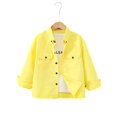 thumbnail image 5 of LTTVQM Girls Boys Button Down Shirt Casual Long Sleeve Collared Comfortable School Uniform Shirts with 2 Pockets Fashion Basic Classic Relaxed Fit Blouse Yellow 7-8 Year, 5 of 6