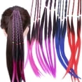 thumbnail image 3 of Extensiones de cabello con elásticos NQ para pelucas trenzadas 4 piezas morado azul rosa rojo, 3 of 5