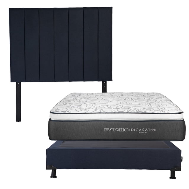 Colchón Queen Size + Box Orly + Cabecera Argos Dicasa Trini