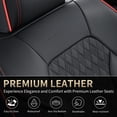 thumbnail image 4 of FLORICH Car Seat Covers Front, Luxury Nappa Leather Seat Covers, Breathable and Waterproof, Automotive Seat Covers Universal for Most Cars, Black & Red Line, 4 of 7