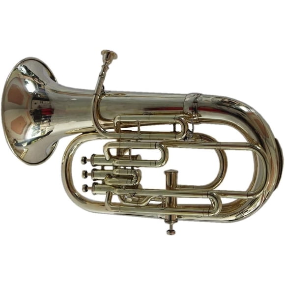 Brass Euphonium Bb/F 4 Valve Chrome Wow W Case Mp Silver