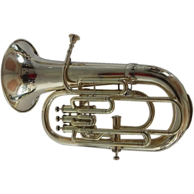 Brass Euphonium Bb/F 4 Valve Chrome Wow W Case Mp Silver