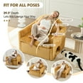 thumbnail image 4 of Aukfa Accent Chair with Cat Cave, Deep Seat Armchair with Storage, Chenille Pet Sofa, Yellow, 4 of 11