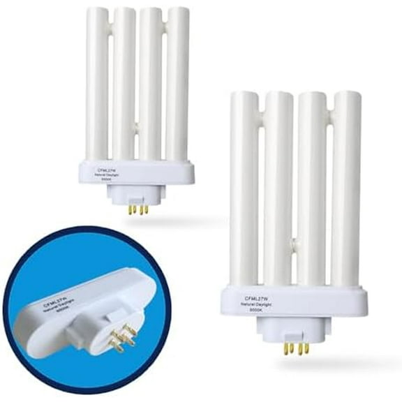 2 Pack CFML27W Natural Daylight Spectrum Fluorescent Light Bulb,Replacement for VERILUX CFML27VLX,6500K$$Tools