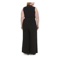 thumbnail image 2 of TOMMY HILFIGER Womens Black Ruffled Sleeveless V Neck Wear To Work Wrap Wide Leg Jumpsuit Plus 20W, 2 of 3