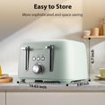 thumbnail image 5 of LONGDEEM 4-Slice Toaster 1.5" Extra Wide Slot Stainless Steel - High Lift, 6 Presets - Green, 5 of 8