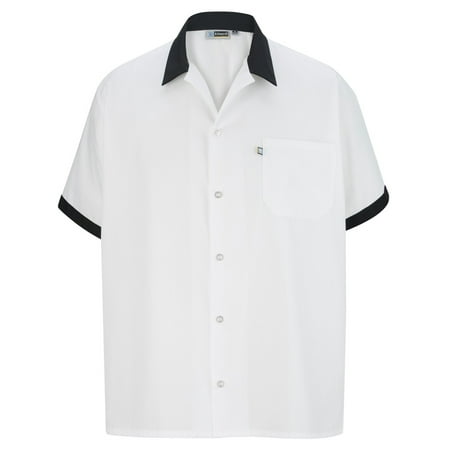 Garnet Button - Ed Garments Matching Button Placket Cook Shirt, BLACK, X-Small