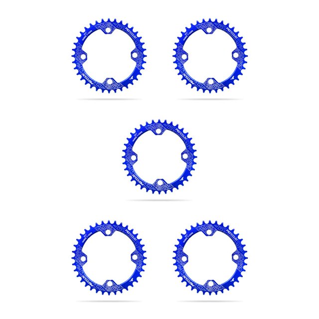 Soidarity Juego de bielas de bicicleta 104BCD Juego de bielas Circle Mountain Bike Rueda de cadena Aleación de aluminio Placa de ligera Azul 36T 5piezas Soidarity CBP188807