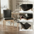 thumbnail image 3 of EOP Dining Chairs Set of 6, Modern Upholstered Faux Leather Dining Room Chairs, Armless Kitchen Side Chairs with Wood Legs and Padded Seat for Living Room, Bedroom, Kitchen, Black, 3 of 7