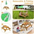 thumbnail image 5 of PetFurnishn Picnic Table, 4 in 1 Cedar Wooden Sand & Water Table w/ 2 Removable Box & Umbrella, Kids Picnic Tables for Outdoors Backyard Garden, Toddler Patio Furniture Set for Boys Girls(Natural), 5 of 9
