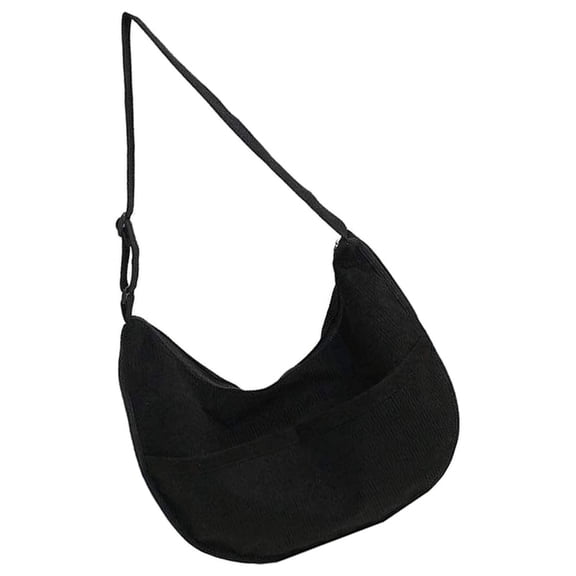 BESTYASH Black Corduroy Canvas Tote Bag for Women, Daily Use Handbag, Stylish and Practical