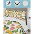 thumbnail image 4 of Quilts Twin Size Bedding Set, Summer Lemon Orange Lightweight Quilted Comforter, Farmhouse Tropical Fruit Watercolor Soft Reversible Bedspread Coverlet with Pillow Covers for All Season, 68" x 86", 4 of 7