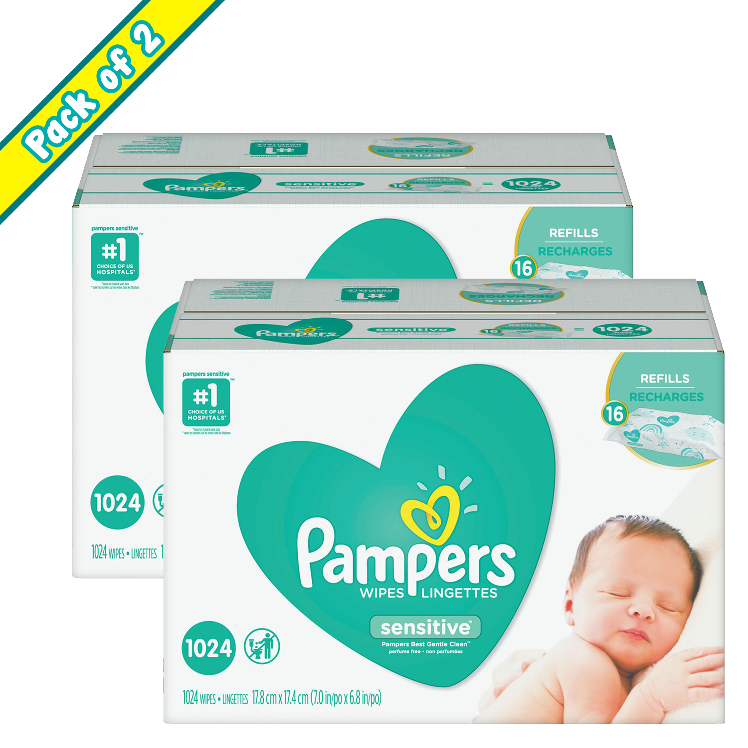 Pampers Sensitive Baby Wipes (1024 ct.) (PACK OF 2)