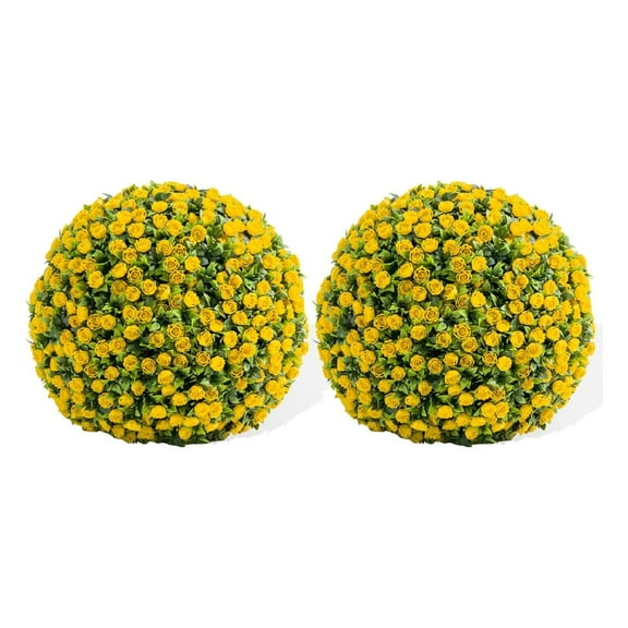 Artificial Topiary Balls Set of 2, Flower Topiary Balls Decorative Balls for Outdoor and Indoor, Wedding Decoration
