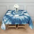 thumbnail image 3 of Blue Tie Dye Mandala Pattern Square Tablecloth,Waterproof Square Table Cover,Wipeable Spillproof Washable Table Cover for Home Kitchen Party Decor 42"X42"(107x107cm), 3 of 6