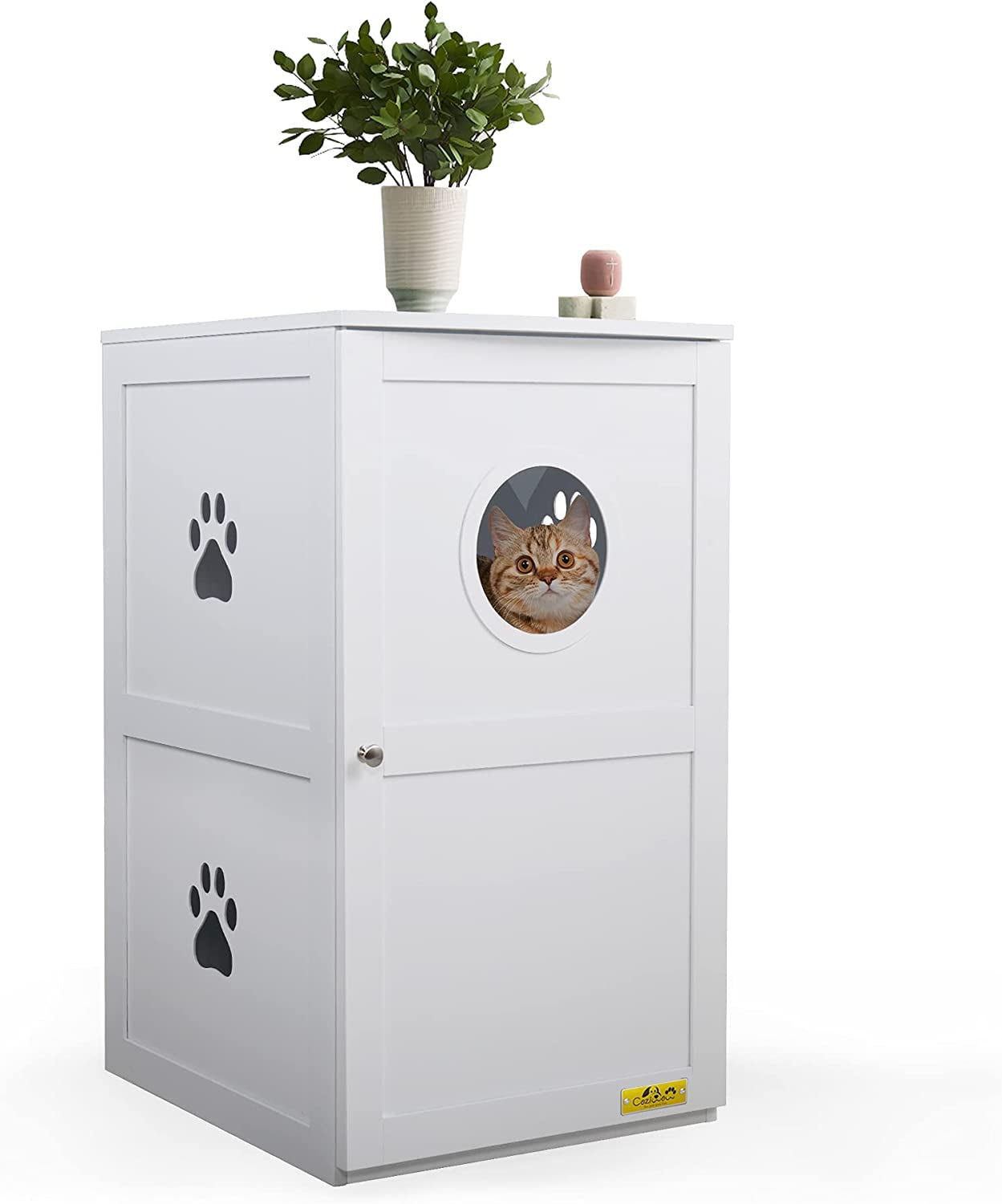 Best Pet 2Tier Litter Box Enclosure, Cat House W/AntiToppling Device