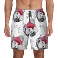 thumbnail image 3 of Uemuo Cute Poodle Dog Pattern Mens Swim Trunks Quick Dry Board Shorts with Mesh Lining, Stretch Beach Shorts Quick Dry No-Chafing Board Shorts-, 3 of 9