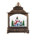 thumbnail image 3 of Lámpara de linterna navideña, decoración del hogar, bola de nieve navideña musical navideña, paisaje navideño para adornos de fiestas con chimenea Muñeco de nieve, 3 of 8