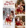 thumbnail image 3 of Santa Dog Costume, Santa Rider Pet Christmas Costume, Christmas Pet Outfit Cozy Holiday Party Wear with Reindeer Hood Design, Style-A, S, 3 of 7