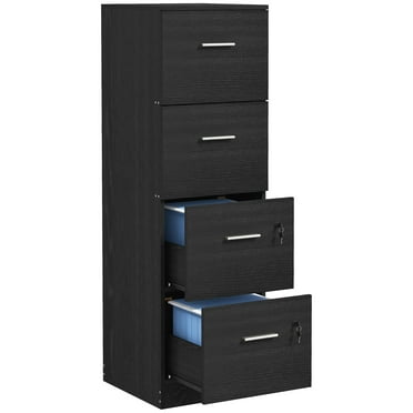 HOMCOM 4 Drawer File Cabinet Locking Filing Cabinet for A4 and Letter Size