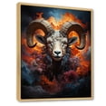 thumbnail image 2 of Designart "Majestic Ram Among Sheep II" Animals Floater Framed Wall Art Living Room, 2 of 7