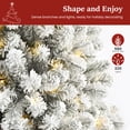 thumbnail image 4 of Lolsea 7ft Prelit Snow Flocked Artificial Holiday Christmas Tree w/ Warm White Lights, Foldable Stand, Full Snow Branch Tips, 4 of 11