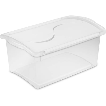 Sterilite 15 Quart Hinged Lid Box- White, Case of 6 - Walmart.com
