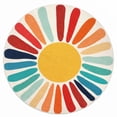 thumbnail image 1 of Ultra Soft Rainbow Sun Abstract Area Rug, Machine Washable Non-Slip Faux Wool Low Pile Modern Boho Rug for Living Room Bedroom Nursery, 1 of 6