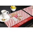 thumbnail image 5 of Christmas Placemats Gingerbread Man Tablemats for Dinner Table Red Stripes Wood Grain Table Mats for Christmas Holiday Cotton Linen Place Mats Indoor Set of 6, 5 of 6