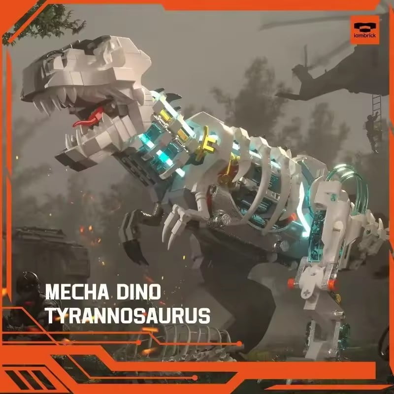 GZBrick Jurassic Mechanical Indominus Rex Building Sets Compatible with Lego Dinosaur World for Adults Boys 1160PCS