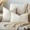 thumbnail image 2 of REGALWOVEN Pack of 2 Linen Soft Solid Decorative Throw Pillow Covers Minimalist Neutral Pillowcases for Sofa Bedroom Couch White 20" x 12", 2 of 6