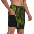 thumbnail image 2 of Sikiie Tropical Palm Leaves Fern Leaf Print Men's Double Layer Swimming Trunks, Adjustable Waistband and Pockets Sports Swimming Trunks, Beach Swimwear-Medium, 2 of 6