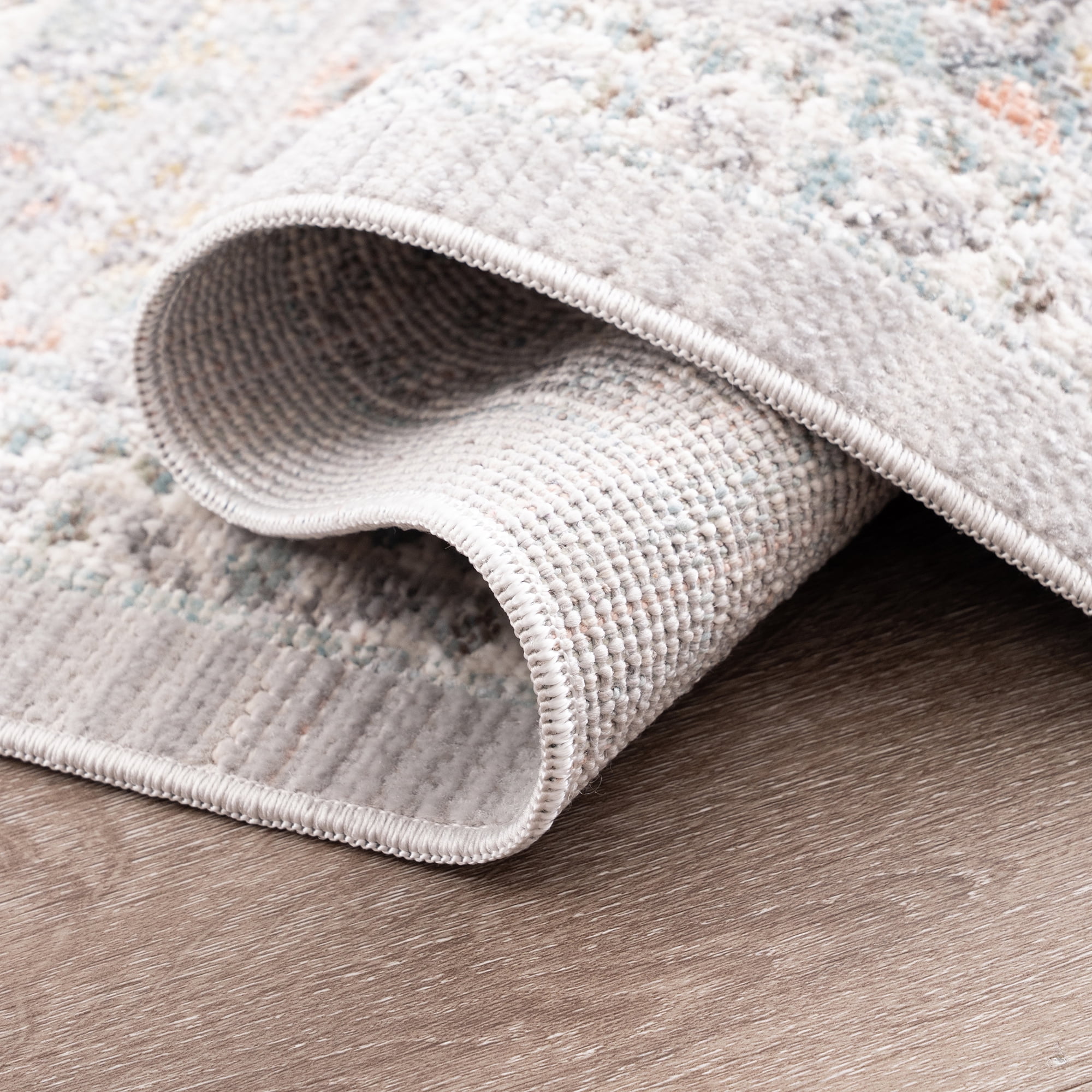 Crestwood Traditional Oriental 2x3 Gray and Aqua Polyester Indoor Area Rug, 2' x 3'