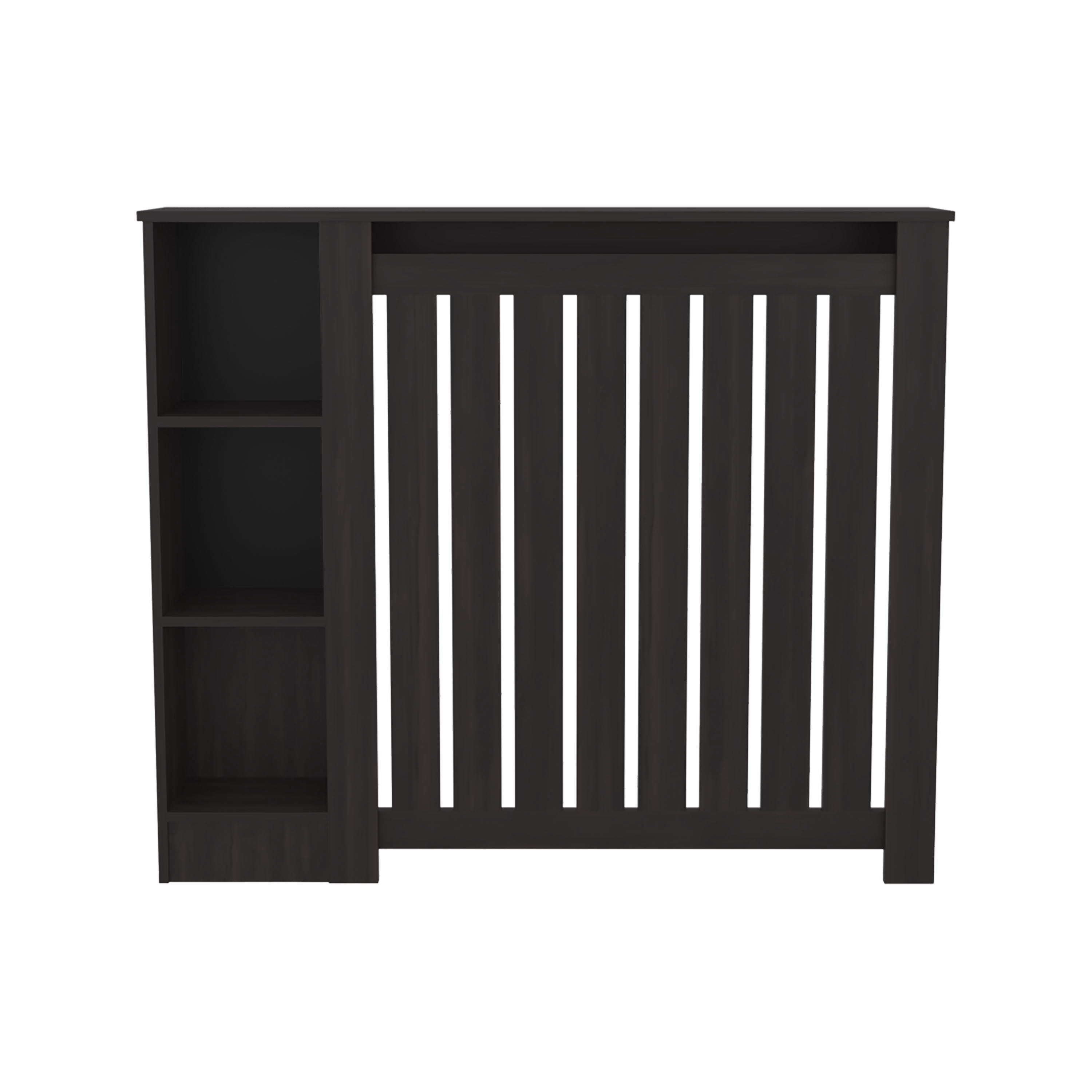Radiator Cover with Slatted Frame and 3 Shelves, Decorative Heater Cover, Modern Furniture Accent for Living Rooms, Hallways, and Bedrooms