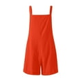 thumbnail image 4 of Baqcunre One Piece Jumpsuits For Women Womens Summer Overalls Jumpsuit Strap Rompers Dungaree Playsuits Womens Shorts Pants For Women Orange M, 4 of 7