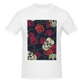 thumbnail image 4 of Bingfone Roses Skulls Men'S Loose Fit Short-Sleeve Pocket T-Shirt, 4 of 7