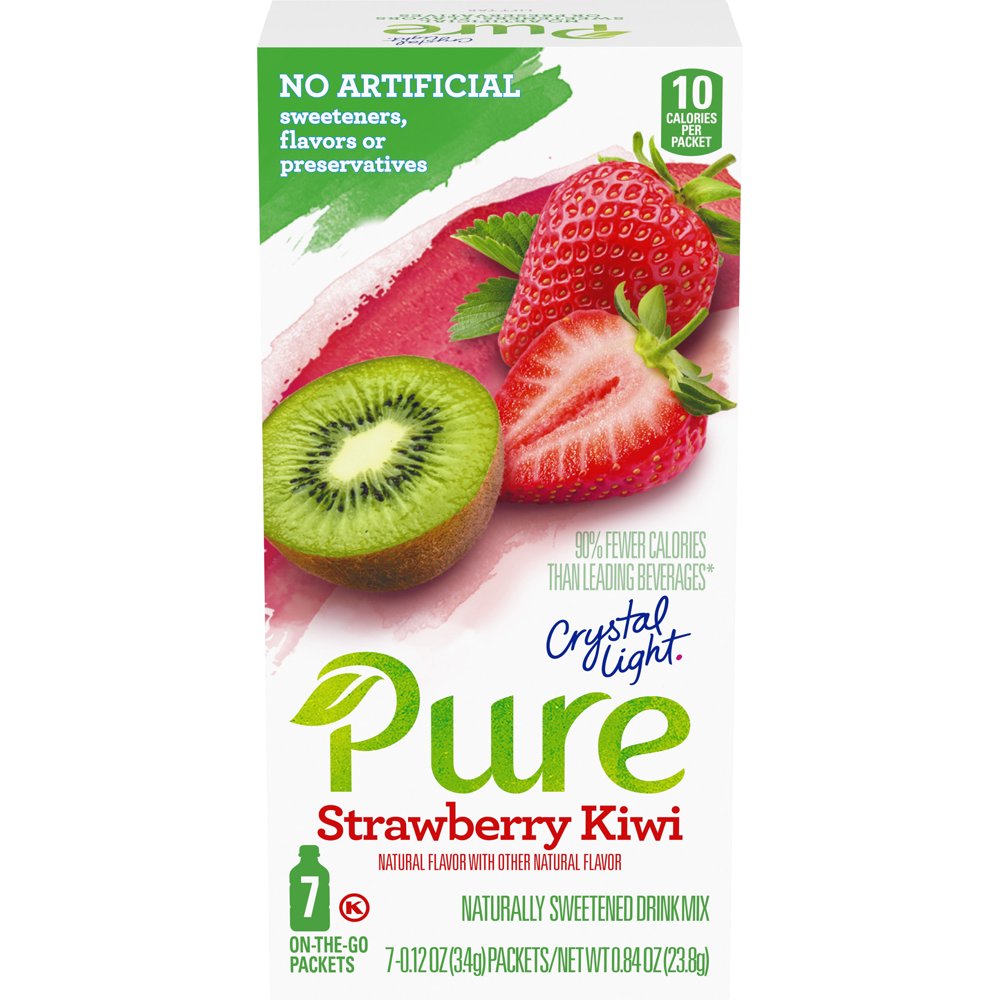 Crystal Light Pure Strawberry Kiwi Naturally Flavored Powdered Drink Mix with No Artificial