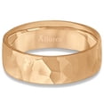thumbnail image 2 of Men\'s Hammered Finished Carved Band Wedding Ring 14k Rose Gold (7mm), 2 of 5