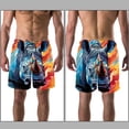 thumbnail image 3 of luoweisi Men's Beach Shorts Quick Dry Swim Trunks with Mesh Lining Abstract Rhinoceros L, 3 of 5