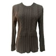 thumbnail image 4 of Arlun Women's Elegant Knit Sweaters Crew Neck Long Sleeve Pullover Top Trendy Stretch Tapered Waist Flared Hem Tunic Tops Coffee M, 4 of 4