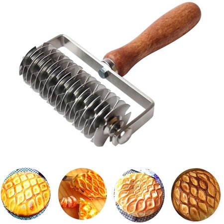  AMPSEVEN Pastry Lattice Roller Cutter - Stainless Steel Dough  Lattice for Pie Pizza Bread beef wellington Pastry Crust Roller Cutter:  Home & Kitchen