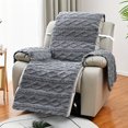 thumbnail image 3 of Hiroekza Luxury Velvet Recliner Sofa Cushion Chair Cover - Non-Slip Sofa Protector with Elastic Straps Gray, 3 of 5