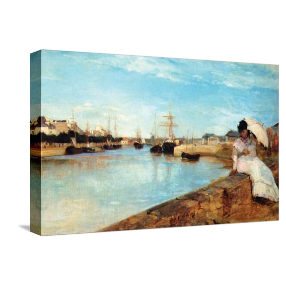 Art.com Port At Loby Stretched Canvas Print Wall Art by Berthe Morisot, 18" x 12"
