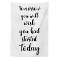 thumbnail image 3 of Ambesonne Black and White Tablecloth Rectangular Table Cover, Cursive Wording, 60"x90", Black and White, 3 of 4