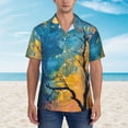thumbnail image 2 of Balery Abstract Night Sky Tree Camisas hawaianas de manga corta para hombre, camisas playeras de corte holgado, camisas de vacaciones con botones,X-Large, 2 of 7