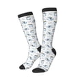thumbnail image 2 of Fotbe Music Shark print Women's Men's Novelty Crew Socks Cotton Socks Knee High Socks for Walking,Running,Nurses,Pregnancy, 2 of 9